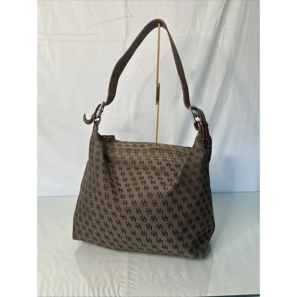 DOONEY & BOURKE Signature Monogram Hobo Canvas Bag Brown - 10